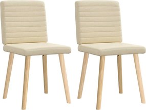 vidaXL Καρέκλες Τραπεζαρίας 2 τεμ. Κρεμ Υφασμάτινες