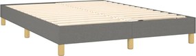 vidaXL Κρεβάτι Boxspring με Στρώμα Σκούρο Γκρι 140x200 εκ Υφασμάτινο