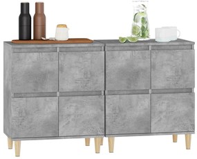 vidaXL Ντουλάπια 2 τεμ. Γκρι Σκυροδέματος 60x35x70 εκ. Επεξεργ. Ξύλο