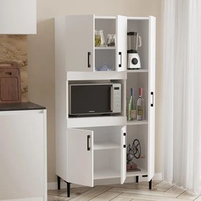 Ντουλάπα κουζίνας Defne σε λευκή απόχρωση  89x37.5x160εκ 89x37.5x160 εκ.