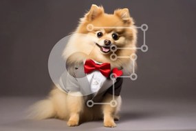 Intra Συλλεκτικό Ξύλινο Παζλ Plywood  4mm - Dapper Pomeranian σε σμόκιν Σε Ξύλινο Κουτί - Διαστάσεις: 10x10 cm – 25 κομμάτια