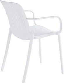 Πολυθρόνα Teragi στοιβαζόμενη pakoworld pp με UV protection λευκή 59x57x82εκ