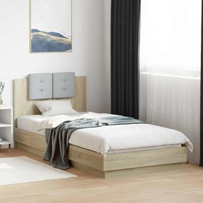 vidaXL Κρεβάτι με Κεφαλάρι Sonoma Δρυς 80 x 200 cm Επεξεργασμένο Ξύλο