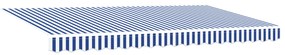 vidaXL Ανταλλακτικό ύφασμα τέντας  για πλαίσιο 4x2 μ Μπλε και Λευκή
