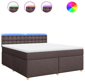 ΚΡΕΒΑΤΙ BOXSPRING ΜΕ ΣΤΡΩΜΑ ΣΚΟΥΡΟ ΚΑΦΕ 180X200 ΕΚ ΥΦΑΣΜΑΤΙΝΟ 3289076