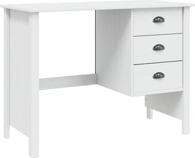 vidaXL Γραφείο με Συρτάρια HILL Λευκό 100 x 45 x 74 εκ Στερεό πεύκο