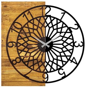 Ρολόι Τοίχου 539TNL1106 57x3x58cm Walnut-Black Wallity Metal,Wood