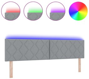 vidaXL Κεφαλάρι LED  Σχέδιο Διαμαντιών Ανοιχτό Γκρι 180 εκ. Υφασμάτινο