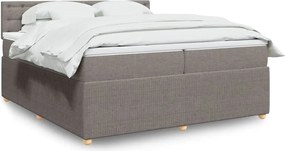 vidaXL Κρεβάτι Boxspring με Στρώμα Taupe 200x200 εκ. Υφασμάτινο