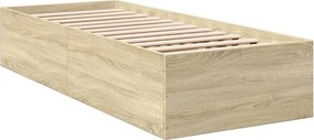 vidaXL Πλαίσιο Κρεβατιού Sonoma Δρυς 100x200 εκ. Επεξεργασμένο Ξύλο