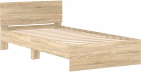vidaXL Πλαίσιο Κρεβατιού με Κεφαλάρι Sonoma Δρυς 100x200εκ. Επεξ. Ξύλο