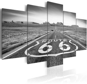 Πίνακας - Route 66 - black and white 200x100