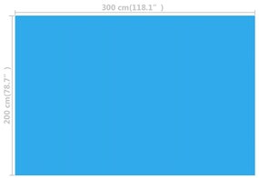 vidaXL Κάλυμμα Πισίνας Ορθογώνιο Μπλε 300 x 200 εκ. από Πολυαιθυλένιο