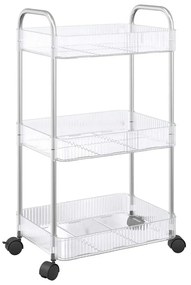 vidaXL Καρότσι αποθήκευσης 3 Επίπεδα Διαφανές 37x28x68 εκ. Ακρυλικό