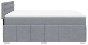 vidaXL Κρεβάτι Boxspring με Στρώμα Ανοιχτό Γκρι 140x190 εκ. Υφασμάτινο