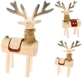 Ξύλινος διακοσμητικός τάρανδος με διαστάσεις 24x24x48cm, σε 2 επιλογές χρώματος