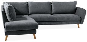 Γωνιακός Καναπές Scandinavian Choice P117, Σκούρο γκρι, Δρυς, 297x200x80cm, 117 kg, Πόδια: Ξύλο | Epipla1.gr