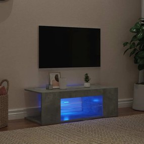 vidaXL Έπιπλο Τηλεόρασης με LED Γκρι Σκυροδέματος 90x39x30 εκ.