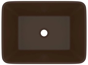 vidaXL Νιπτήρας Πολυτελής Σκούρο Καφέ Ματ 41 x 30 x 12 εκ. Κεραμικός