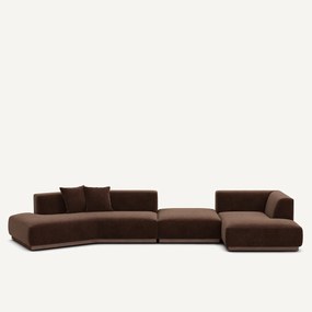 Γωνιακός καναπές δεξιά XL από βελούδο chenille, Jacopo