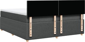 vidaXL Κρεβάτι Boxspring με Στρώμα Σκούρο Γκρι 180x200 εκ Υφασμάτιν