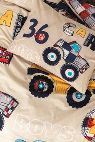 Ranforce Young Quilt Cover Set Cars - Beige Beige