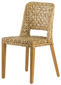 Artekko Artekko Rattan Ξύλινη Καρέκλα με Ρατάν σε Φυσική Απόχρωση (52x46x85)cm 48391