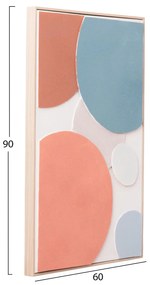 Πίνακας τοίχου 3D FLUO C4543.02 με Κορνίζα Μπέζ - Χειροποίητα σχέδια 60x4,5Χ90Υ εκ. 60x4.5x90 εκ.
