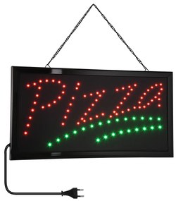 GloboStar® 75684 Φωτιστικό Ταμπέλα LED Σήμανσης PIZZA με Πρίζα AC 230V Μ48xΠ25xΥ2cm