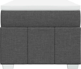 vidaXL Κρεβάτι Boxspring με Στρώμα Σκούρο Γκρι 100x200 εκ. Υφασμάτινο