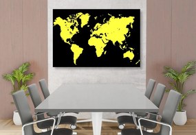 Εικόνα κίτρινου χάρτη σε μαύρο φόντο - 120x80