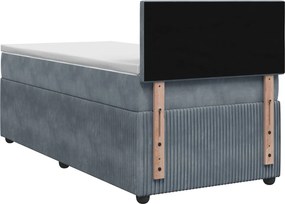 vidaXL Κρεβάτι box spring με στρώμα Σκούρο Γκρι 80 x 200 cm Βελούδο