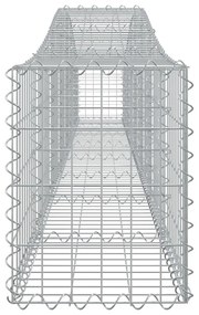 Συρματοκιβώτια Τοξωτά 2 τεμ. 400x30x40/60 εκ. Γαλβαν. Ατσάλι - Ασήμι