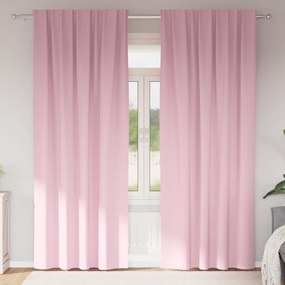 vidaXL Κουρτίνες 2 pcs Μωρουδίστικο Ροζ 245 x 140 εκ. Πολυεστέρας