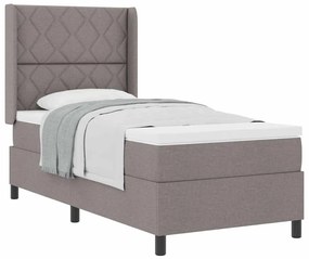 vidaXL Κρεβάτι με ελατήρια με στρώμα Taupe 100 x 200 cm ύφασμα