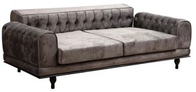 Καναπές-κρεβάτι PWF-0567 pakoworld 3θέσιος ύφασμα ανθρακί 220x95x80εκ - Ύφασμα - 071-001355