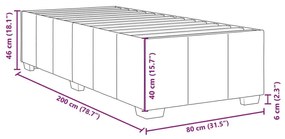 Κρεβάτι Boxspring με Στρώμα Κρεμ 80 x 200 εκ. Υφασμάτινο - Κρεμ