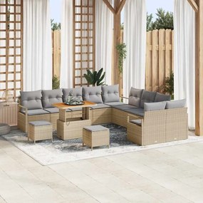 vidaXL Σετ Καναπέ Κήπου 13 pcs Μπεζ, Ανοιχτό Γκρι 90 x 55 x 71 cm