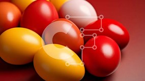 Intra Συλλεκτικό Ξύλινο Παζλ Plywood 4mm - Σύνθεση πολύχρωμων πασχαλινών αυγών Σε Ξύλινο Κουτί - Διαστάσεις: 10x10 cm – 25 κομμάτια