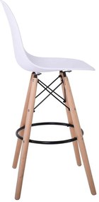 Σκαμπώ ART Wood  BAR ABS Λευκό (με πλάτη) 46x54x74/111cm (Σετ 2 ΤΕΜ)