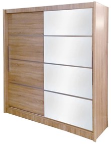 Ντουλάπα Ceria Bardolino 205X61X215 ΤΟ-ΙLΟΝΑ2 Δίφυλλη Melamine, Mirror