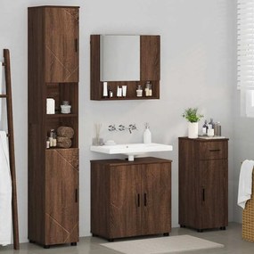 vidaXL Σετ Επίπλων Μπάνιου με συρτάρι 4 pcs Καφέ δρυς 61 x 35 x 64 εκ.