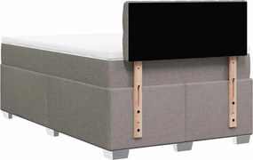 vidaXL Κρεβάτι Boxspring με Στρώμα Taupe 120x190 εκ. Υφασμάτινο