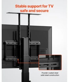 VEVOR Motorized TV Lift Stand Mount Bracket 132 lbs Load with Remote Control