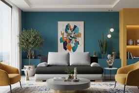 Καναπές - κρεβάτι Ribod-Γκρι - Μαύρο