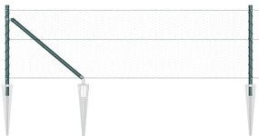 vidaXL Φράχτης με Στήλες. Πράσινο 0.8 x 25 m Ατσάλι με επικάλυψη PVC