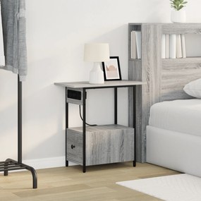 vidaXL Κομοδίνο Γκρι sonoma 60 x 30 x 61 εκ Επεξεργασμένο ξύλο