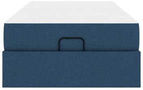 vidaXL Σκελετός κρεβατιού με στρώμα με στρώμα 2 pcs Μπλε ύφασμα