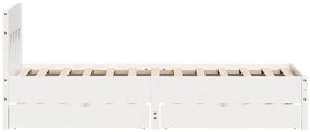 vidaXL Σκελετός Κρεβατιού Χωρίς Στρώμα Λευκό 100x200 εκ. Μασίφ Πεύκο