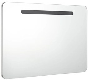 vidaXL Ντουλάπι Μπάνιου με Καθρέφτη και Φωτισμό LED 80 x 9,5 x 55 εκ.